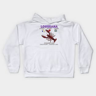 Louisiana - Crawfish - State, Heart, Home - State Symbols Kids Hoodie